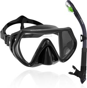 Wacool 445004560595 Snorkeling Diving Scuba Package Set With Anti-fog Glass Purge Valve And Mouthp