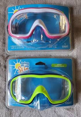 Walgreens 195602049004 Lot 2. Adult Swim Mask Water Sun And Fun Beach Pool. Soft Skirt. Uv Protection.new