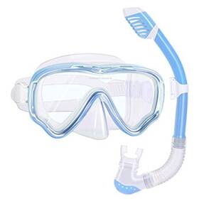 2528-kid-blue Watersport Deals Snorkel Set For Adults And Kids Snorkeling Gear Anti-fog Swim Mask Dry Top