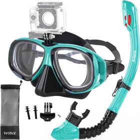 Wave 947897028509 Adult Youth Anti-fog Diving Mask And Snorkel Set Nearsighted Gear With Camera Mount