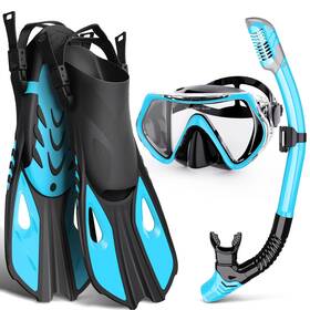 Wondsy 764290578549 Mask Fin Snorkel Set Snorkeling Gear For Adults With Panoramic View Dr