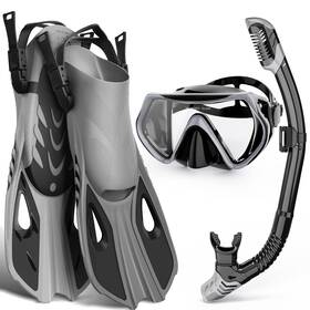 Wondsy 972513105067 Mask Fin Snorkel Set Snorkeling Gear For Adults With Panoramic View Dry Top