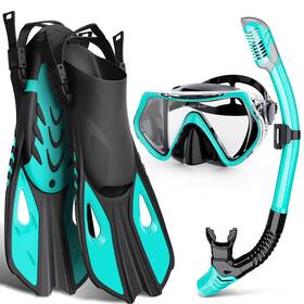 Wondsy 972513105111 Mask Fin Snorkel Set Snorkeling Gear For Adults With Panoramic View Dr