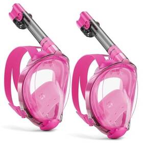 Wstoo8-lgb-2020 Wstoo Full Face Snorkel Mask Suitable For Large/x-large 2 Pack - Transparent/pink