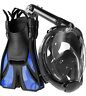 X00172lrhv Cozia Design Snorkel Set Adult Size Swim Fins 697691533582