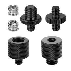 Xthrotsenk 5051jsss5861 Tripod Screw Adapter 6 Pcs Aluminum Threaded Converter 1/4 Black