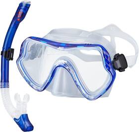 Xuyuandz 445056327306 Dry Snorkel Set With Anti-fog Tempered Glass Mask And Panoramic Wide View Goggle