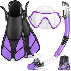 Zeeporte 972513101199 Mask Fin Snorkel Set For Adults Panoramic View Anti Fog Trek Fins