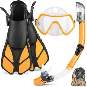Zeeporte 972513102073 Mask Fin Snorkel Set Travel Size Snorkeling Gear For Adults With Panoramic V