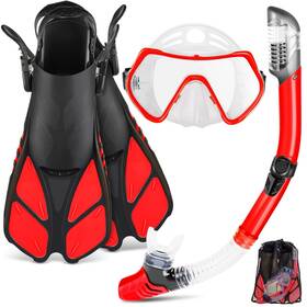 Zeeporte 972513102103 Mask Fin Snorkel Set Travel Size Snorkeling Gear For Adults With Pa