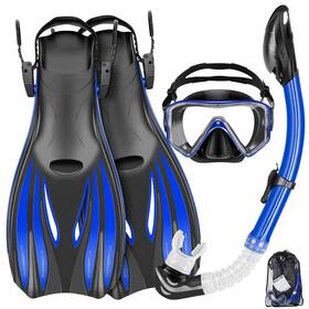 Zeeporte Dive 972513104497 Snorkeling Gear For Adults Kids - Mask Fins Snorkel Set With Panoramic View S