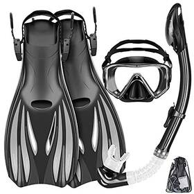Zeeporte Dive 977254900292 Snorkeling Gear For Adults Kids - Mask Fins Snorkel Set With Panoramic View S