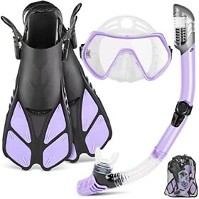 Zeeporte Mask Fin Snorkel Set With Adult Snorkeling Gear Panoramic View