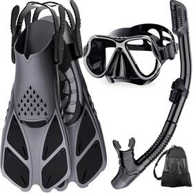 Zenoplige 705353152559 Snorkel Set With Panoramic Mask Adjustable Fins Dry Top Travel Bag Zenoplige 705353152559 Snorkel Set With Panoramic Mask Adjustable Fins Dry Top Travel Bag