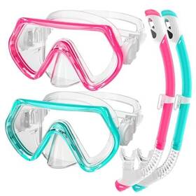Zipaura 796288461144 2 Sets Kids Snorkeling Gear For Ages 3-14 Anti Small-medium Light Blue Pink