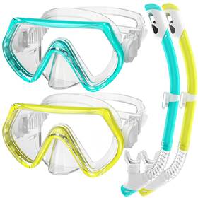 Zipaura 796288461151 Kids Snorkel Set Unisex Swimming Goggles Anti-fog Diving Mask And Dry