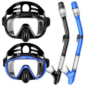 Zipoute Snorkel 977254902647 Snorkeling Gear For Adults Dry Top Set With Panoramic Anti-leak And