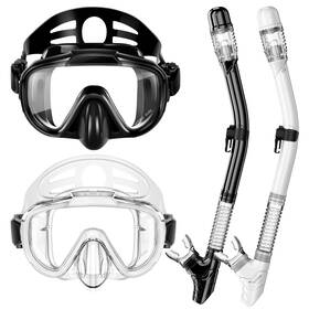 Zipoute Snorkel 977254902661 Snorkeling Gear For Adults Dry Top Set With Panoramic Anti-leak And