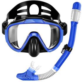 Zipoute Snorkel 977254903033 Snorkeling Gear For Adults Dry Top Set With Panoramic Anti-leak And