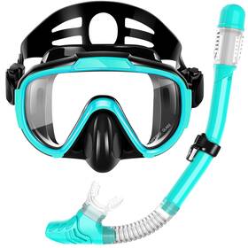 Zipoute Snorkel 977254903040 Snorkeling Gear For Adults Dry Top Set With Panoramic Anti-leak And A