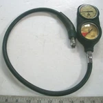 Console With Cressi Sub Pressure & Depth Gauge For Scuba Diving Regulator, Italy. Fixed Price $45.95.
