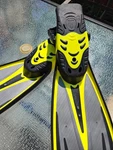Tusa Imprex Tri-ex LARGE10-13 Yellow/black Dive Fins Open Heel. Fixed Price $100.00.