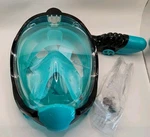 Cozia Design Adult L/xl Black Teal Ocean View Full Face Snorkel Mask. Fixed Price $24.99.