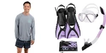 Seavenger Hanalei Anti-fog Mask 4-PIECE Snorkeling Set With Gray Rash Guard. Fixed Price $71.99.
