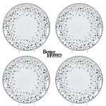New Better Homes & Gardens Gold Star 8" Salad Plate Set 4 Platinum Christmas. Fixed Price $39.95.