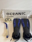 Oceanic Viper Open Heel Fin Dive Mask And Snorkel Set. Fixed Price $49.99.