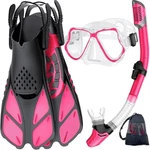Zenoplige Adult Mask Fins Snorkeling Diving Gear Set, Transparent Pink, Ml/xl. Fixed Price $17.10.