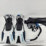 Us Divers Snorkel Set L/xl Mask Fins Mesh Bag Men 9-13 Blue. Fixed Price $24.99.