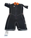 Aqua Lung Hydroflex Women Shortie Wetsuit Black Orange Size Medium/large (m/l). Fixed Price $24.99.