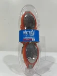 Water Sun & Fun Air-cushioned Silicone Swim Goggles Adult Orange /silver Lenses. Fixed Price $10.00.
