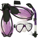Adult Snorkeling Gear Set : Silicone Dive Mask, Dry Snorkel, Fins Flippers, Bag. Fixed Price $59.95.