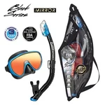 Tusa Serene Dry Combo Mirrored Mask Snorkel Fin Fish Tail Blue. Fixed Price $79.00.