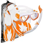 Used Cressi Junior Rocks Mask Fin Snorkel Set-white / Orange-smmd. Fixed Price $28.99.