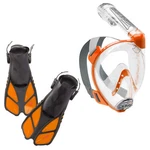 Used Cressi Duke Dive And Bonete Fins Set, Clear/orange, L/xl-mask M/l. Fixed Price $43.95.