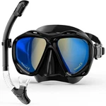 Snorkeling Gear For Adults, Dry Mask Set Blue Electroplated Black. Fixed Price $34.22.