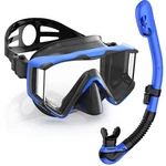 Greatever Snorkel Set 3 Window Mask Adult, Panoramic Black Blue. Fixed Price $63.79.