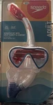 Speedo Adult Mask Snorkel Set - Red/white/blue: Polycarbonate, Silicone & Rubber. Fixed Price $14.00.