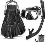 Snorkeling Gear Mask Fins Set (small/black). Fixed Price $29.99.