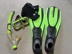 New Scuba Dive Mask Snorkel Boots Fins Package Gear Set. Fixed Price $30.00.