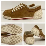 Authentic Gucci Womens Sneakers Low Top Tan Leather Suede 281017 Us Eu 37.5. Fixed Price $127.50.