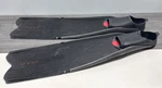Seac Motus Black Long Free Diving Spearfishing Fins 6.5-7 Adult Vtg Italy. Fixed Price $69.95.