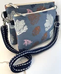 Caribbean Joe Coastal Canvas Crossbody 2 Bag Set Detachable 9"W Adjustable Strap. Fixed Price $16.95.