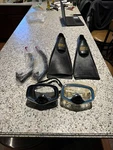 Deep See Snorkel,mask And Flippers Tempered Glass Lot Of 2 Sets. Fixed Price $30.00.