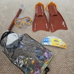 U.s. Divers Coral Jr Snorkel Set Kids Mask Fins Bag Orange Youth L/xl Never Used. Fixed Price $25.00.