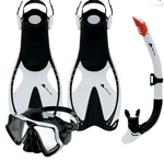 Ozark Trail Dominator Pro Snorkel Set Adult Mask Fin White Black S/m Nip. Fixed Price $28.79.