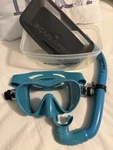 New Scubapro Trinidad 3 Mask Turquoise With Apnea Snorkel. Fixed Price $69.00.
